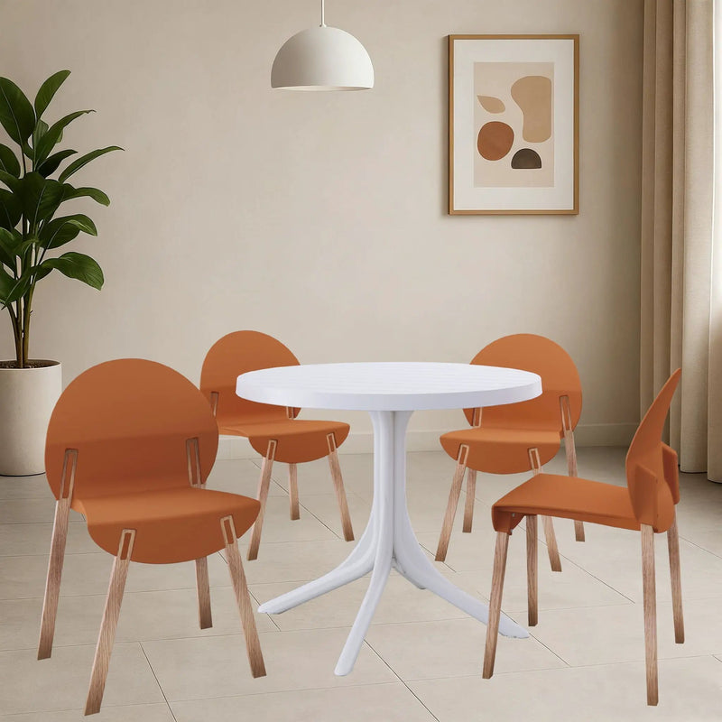 4 Piece Set Of Single Chairs, Traditional Elements With Round Table by Unique Piece Furniture
