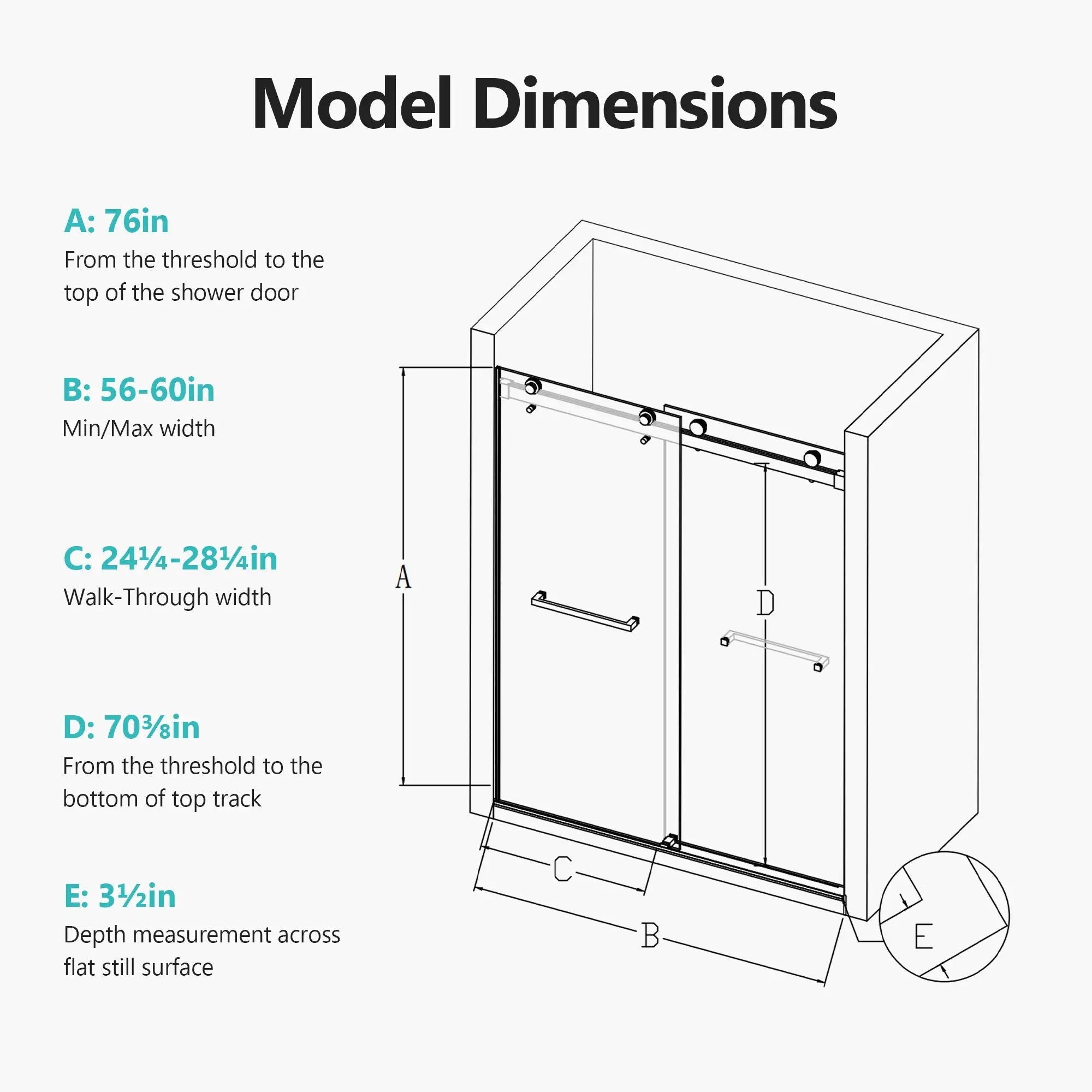 Frameless Double Sliding Soft-Close Shower Door, 3 / 8" (10Mm) Thick SGCC Tempered Glass Door, Matte by HouseOfZazla