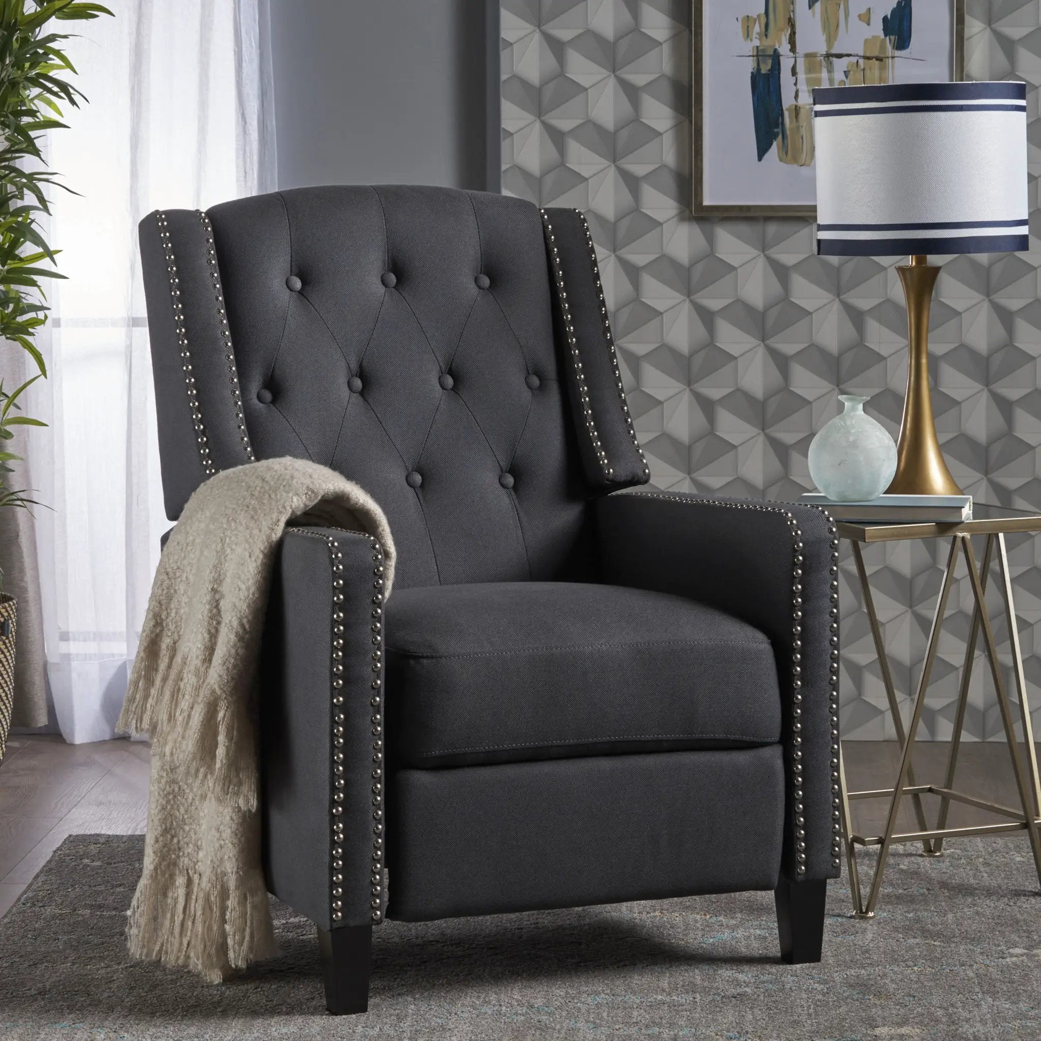 Classic Fabric Push Back Chair by Unique Piece Furniture