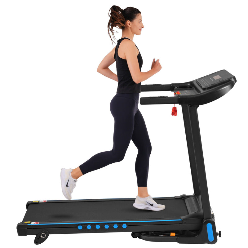 Incline Treadmill For Running & Walking, Hydraulic System Auto Folding With Type C & USB Charge For Android, 10Mph, Bluetooth Speaker - Black by HouseOfZazla