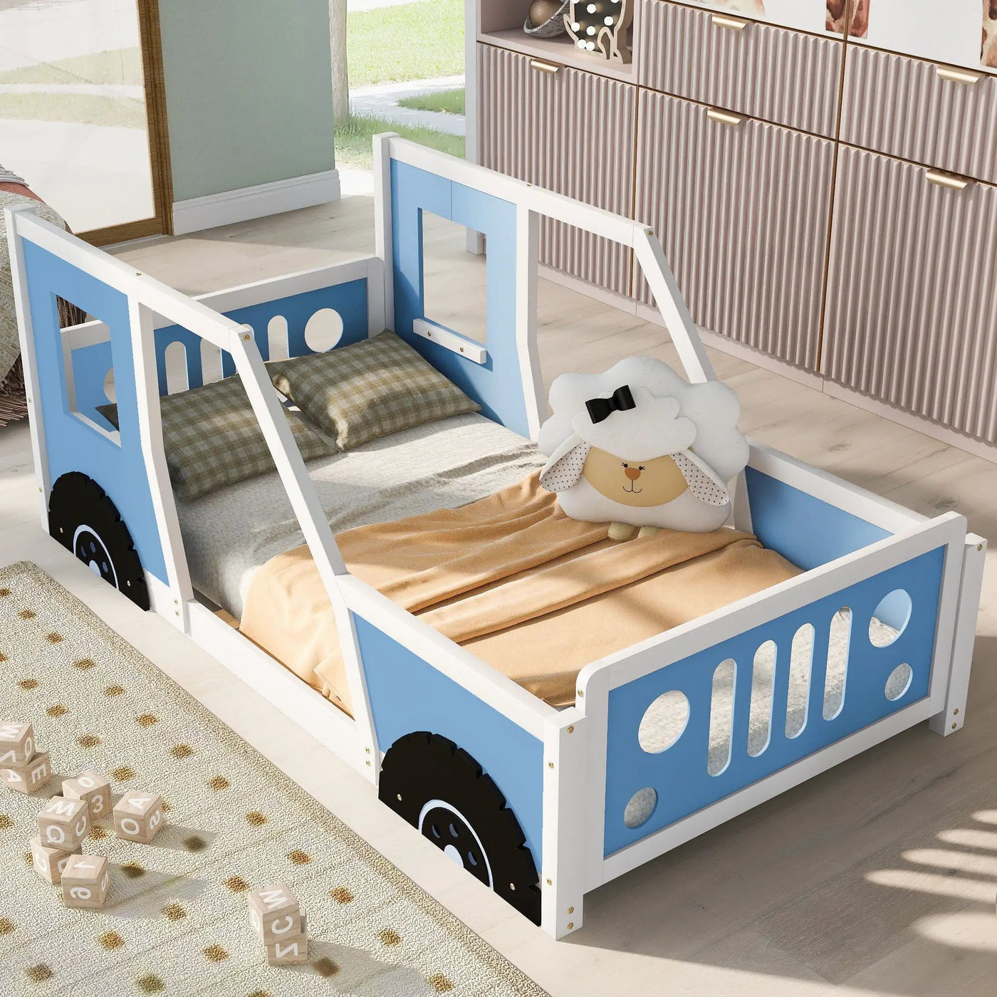 Classic Car Shaped Platform Bed With Wheels by HouseOfZazla