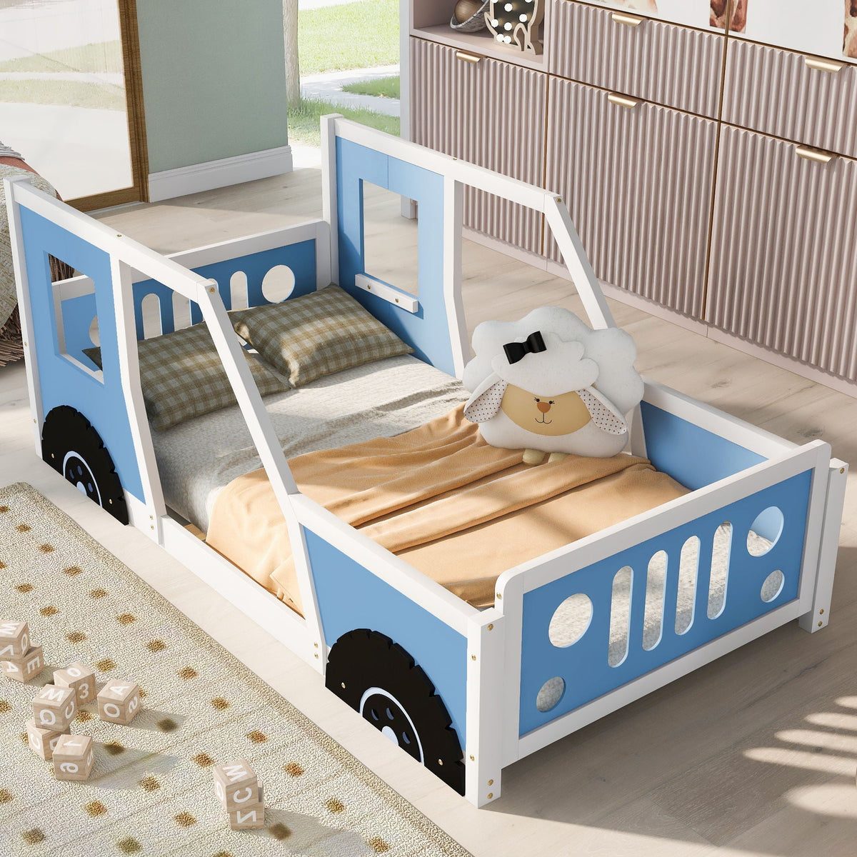 Classic Car Shaped Platform Bed with Wheels - Twin or Full Size, photo 23 of 40