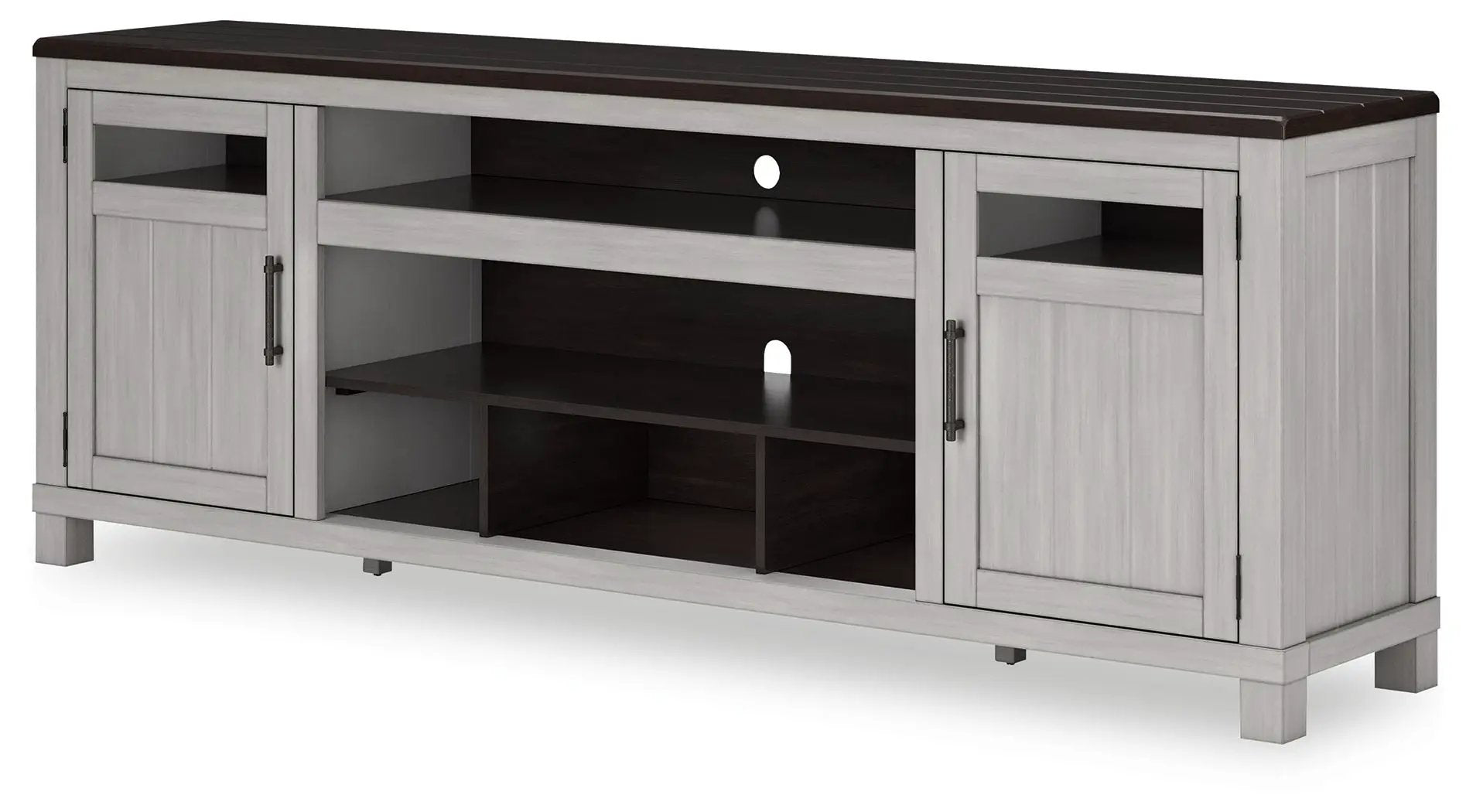 Darborn - XL TV Stand W/Fireplace Option - Gray / Brown by Unique Piece Furniture