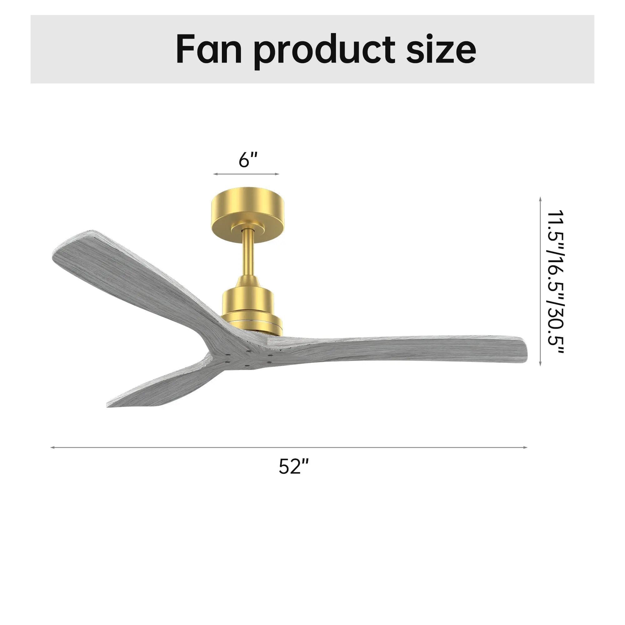 52 Inch Indoor Ceiling Fan Without Light by HouseOfZazla