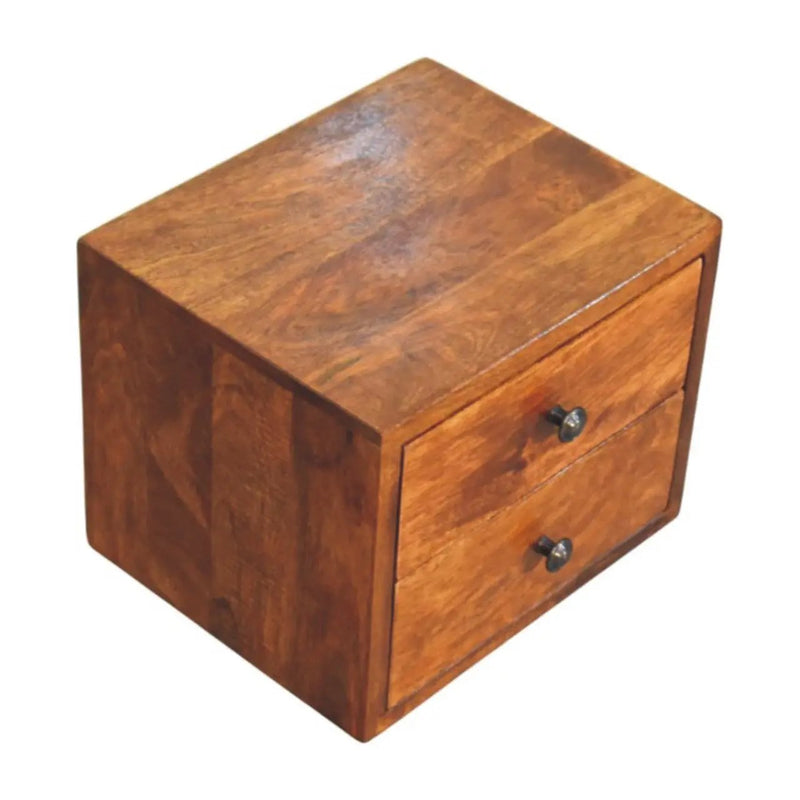 Solid Wood Solis Chestnut Wall-Mounted Nightstand by HouseOfZazla