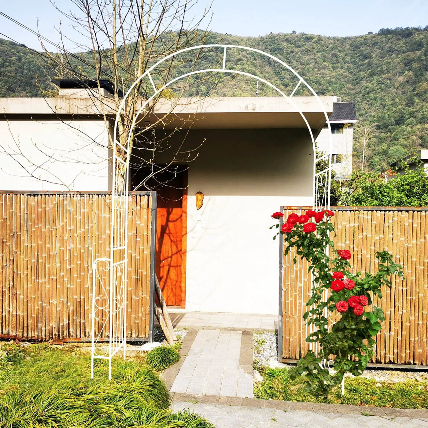 Metal Garden Arch Garden Arbor Trellis Climbing Plants Support Rose Arch Outdoor Arch by Unique Piece Furniture