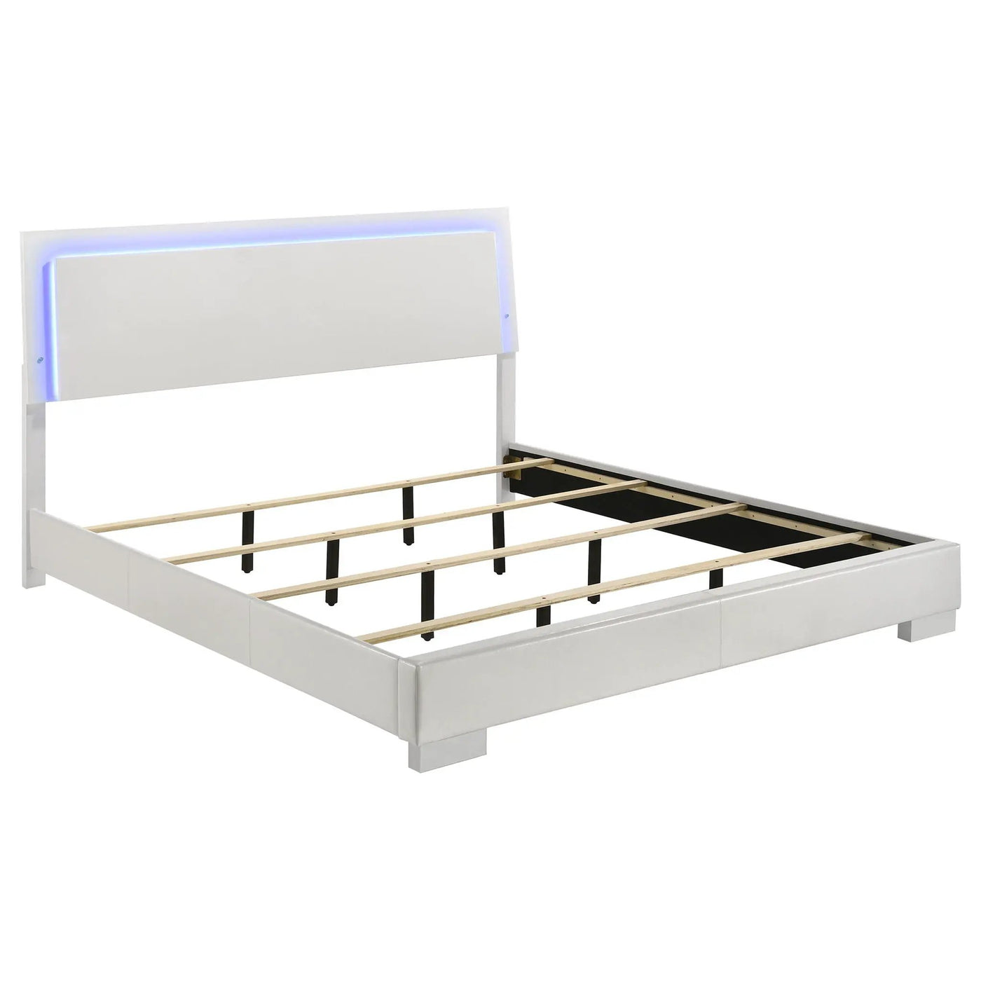 Strick & Bolton - High Gloss Panel Bed With LED Lights by HouseOfZazla