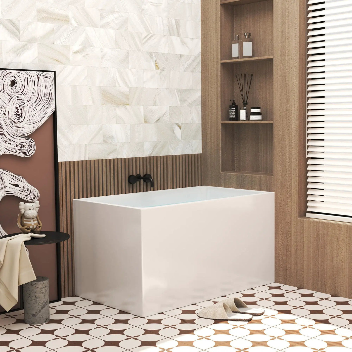 Gloss Freestanding Bathtub With Built In Seat by HouseOfZazla