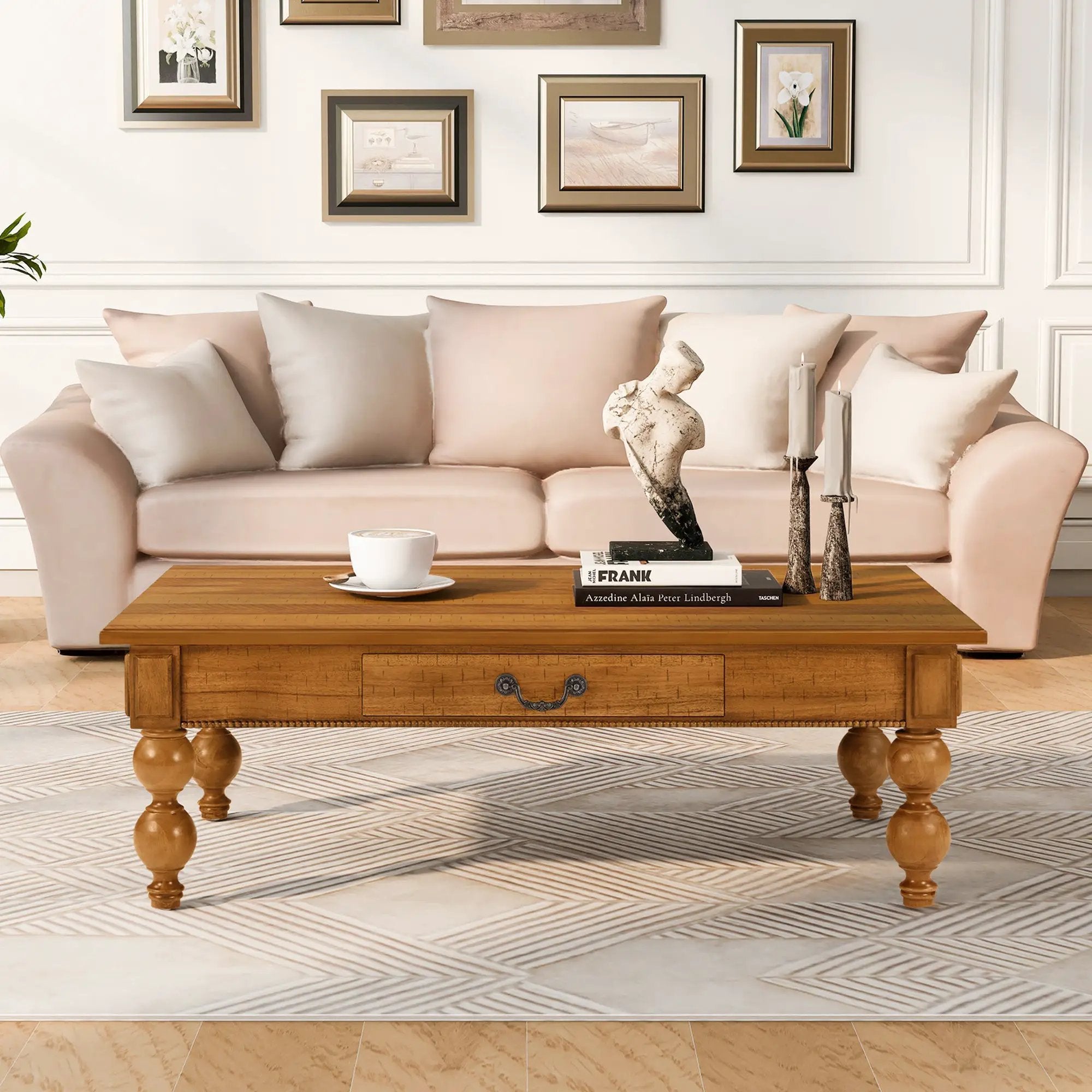 Rectangular Wooden Coffee Table with Storage Drawer by HouseOfZazla