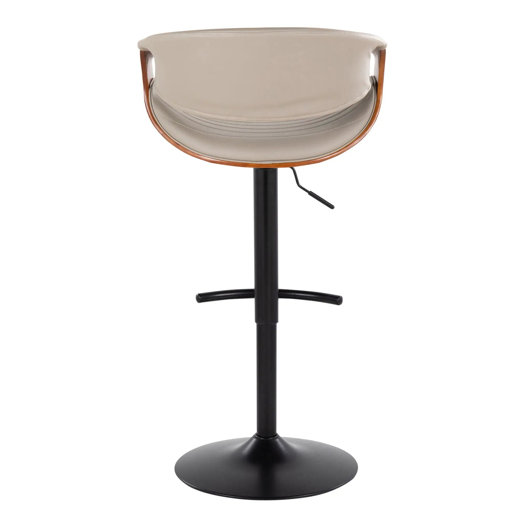 Symphony - Mid Century Modern Adjustable Barstool With Swivel With Rounded T Footrest (Set of 2) by Unique Piece Furniture