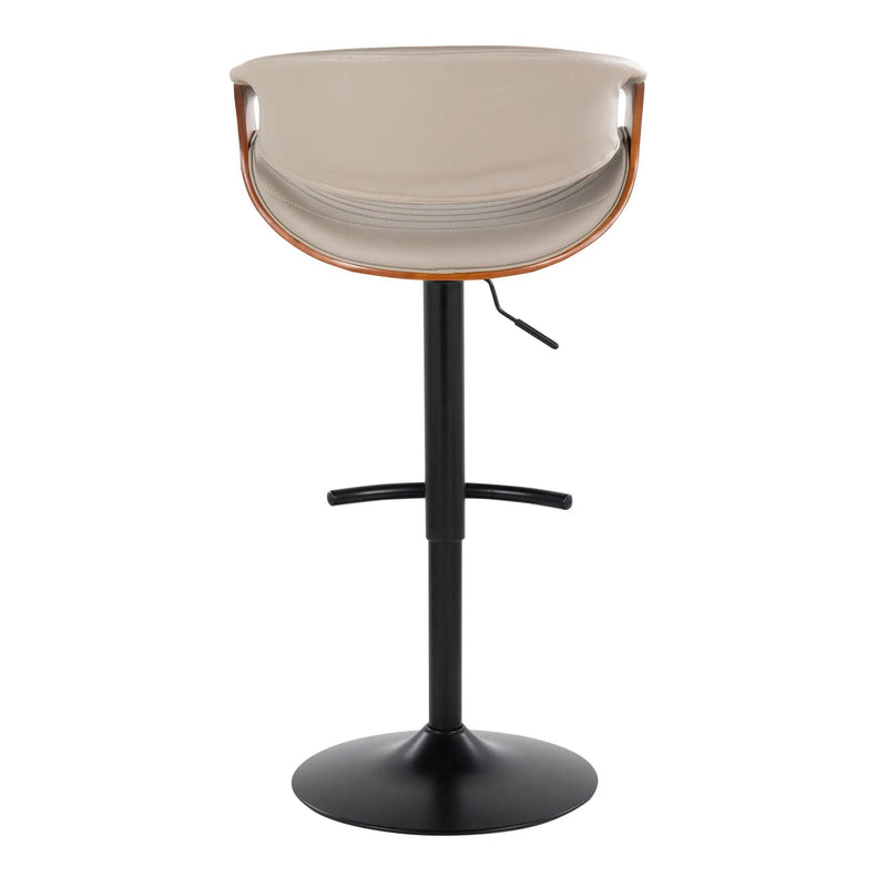 Symphony - Mid Century Modern Adjustable Barstool With Swivel With Rounded T Footrest (Set of 2) by Unique Piece Furniture
