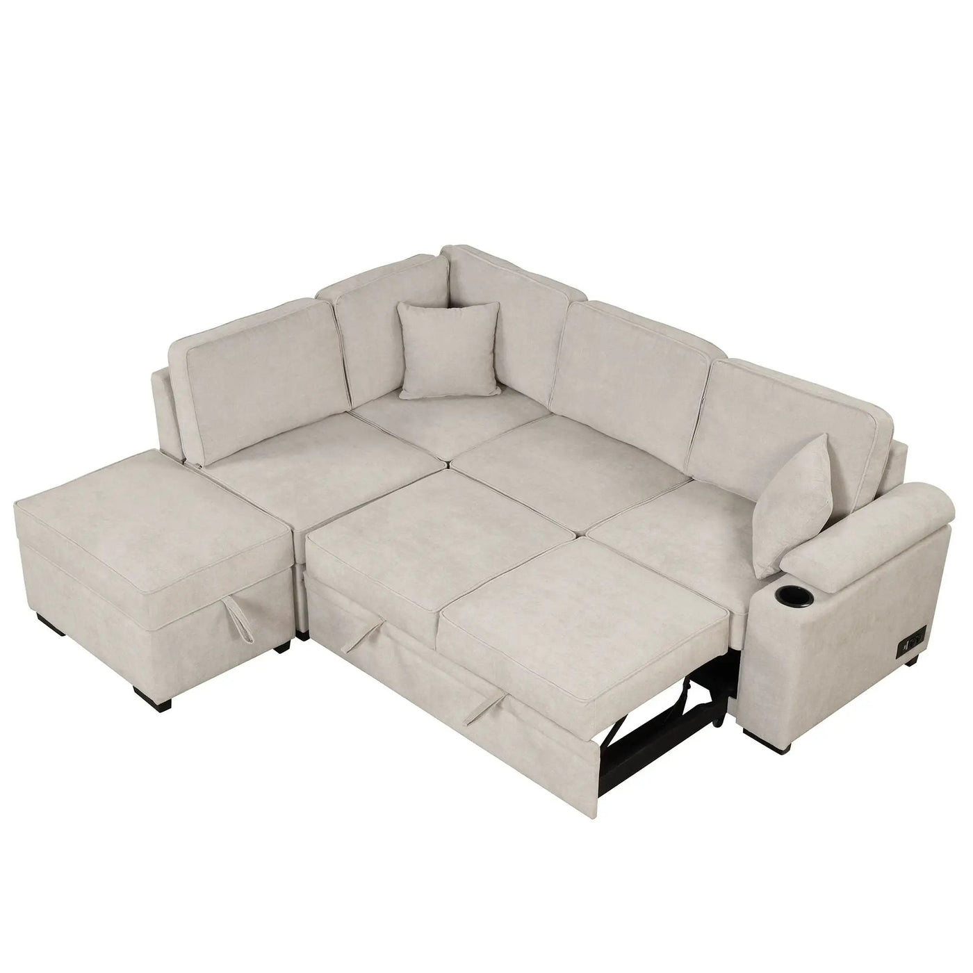 Sleeper Sofa Bed, 2 In 1 Pull Out Sofa Bed L Shape Couch With Storage Ottoman For Living Room, Bedroom Couch And Small Apartment by HouseOfZazla