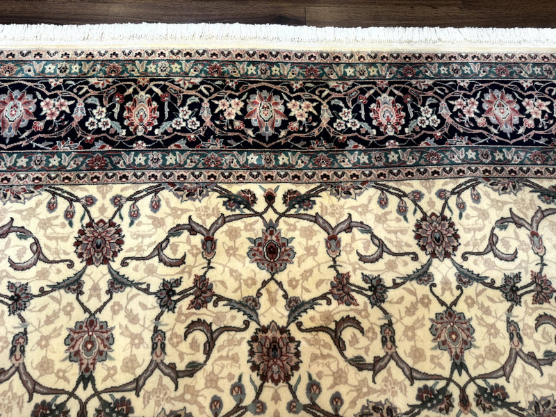 Sino Persian Rug 8x10, Allover Pattern, Beige and Midnight Blue, Wool Oriental Carpet by Jewel Rugs