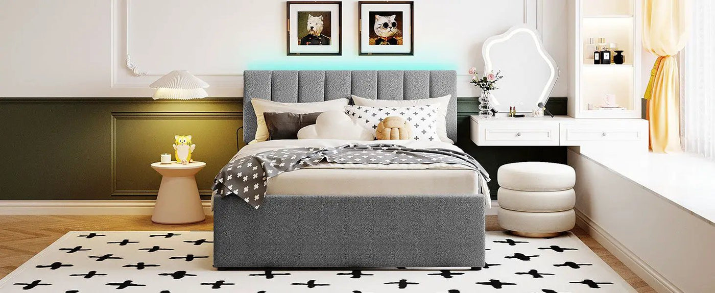 Upholstered Platform Bed With Trundle by HouseOfZazla