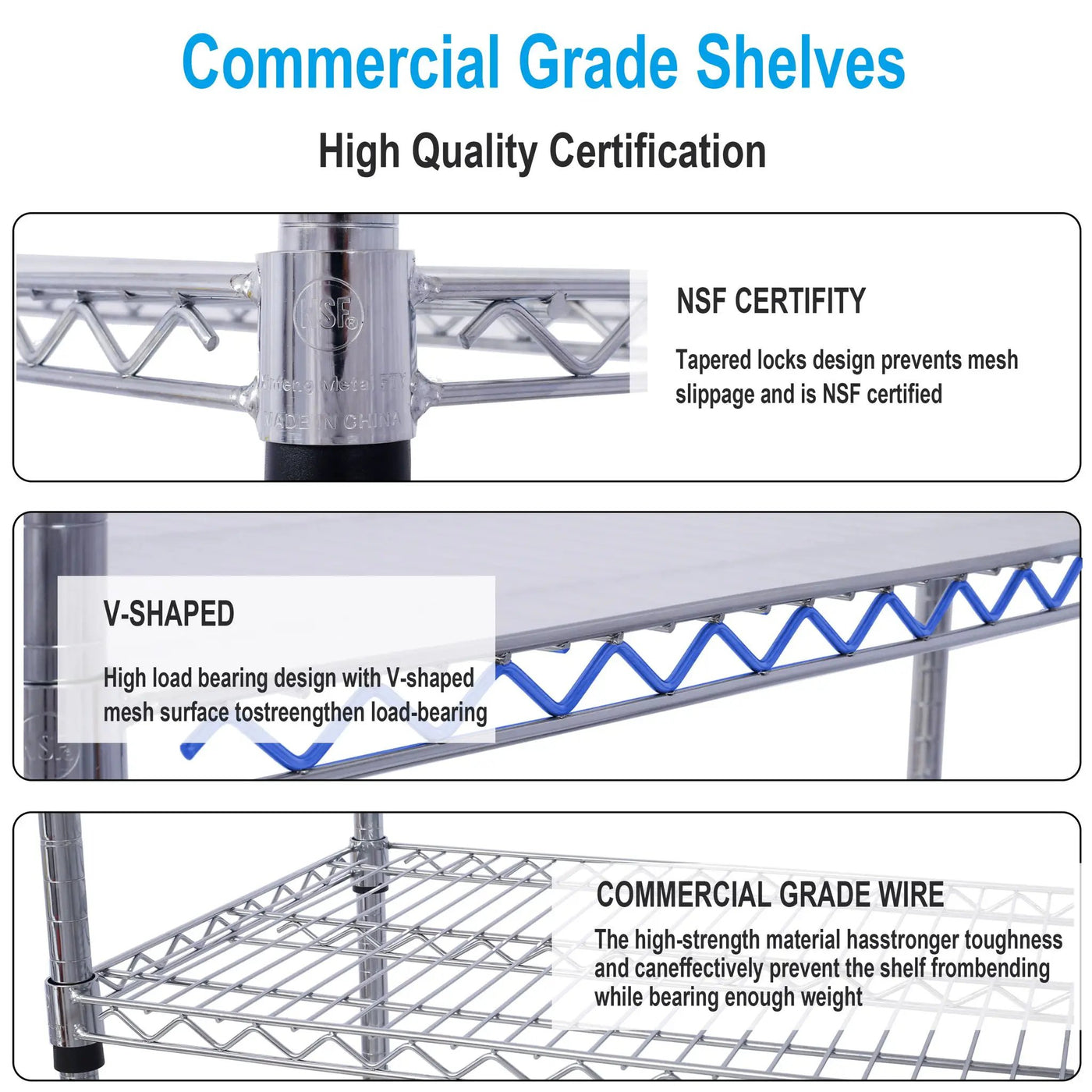 6 Tier 6000Lbs Capacity Nsf Metal Shelf Wire Shelving Unit, Heavy Duty Adjustable Storage Rack With Wheels & Shelf Liners For Commercial Grade Utility Steel Storage Rack by HouseOfZazla