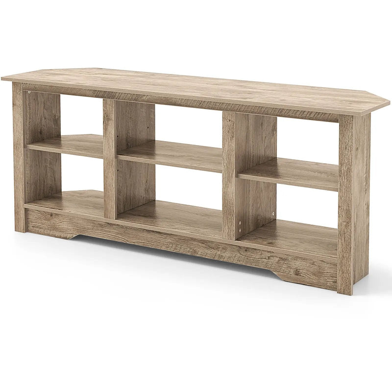 58 Inch TV Stand with 6 Open Storage Shelves for TVs up to 65 Inches by DirectDeals