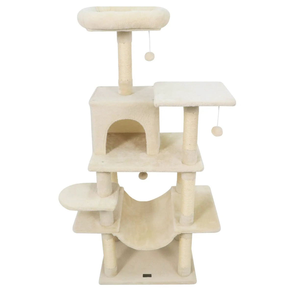 58" Multi-Level Cat Tree Soft Plush Cat Tower with Padded Top Perch by DirectDeals