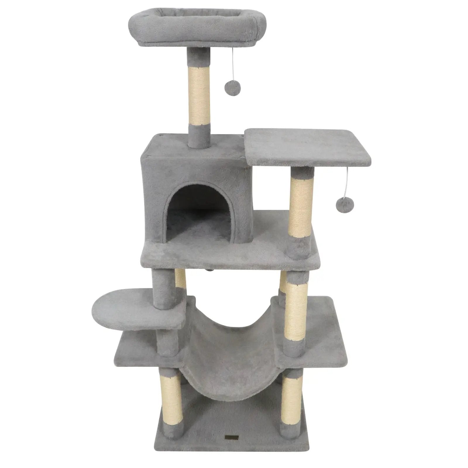 58" Multi-Level Cat Tree Soft Plush Cat Tower with Padded Top Perch by DirectDeals
