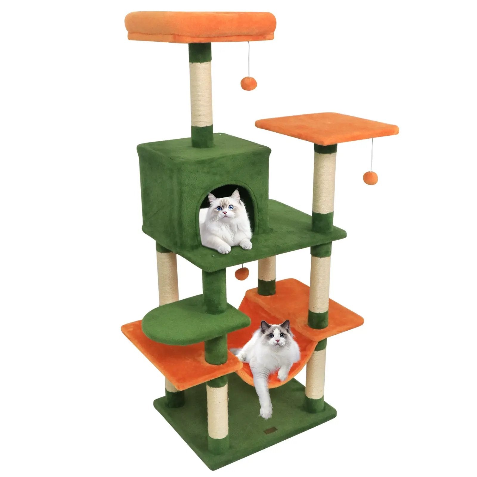 58" Multi-Level Cat Tree Soft Plush Cat Tower with Padded Top Perch by DirectDeals