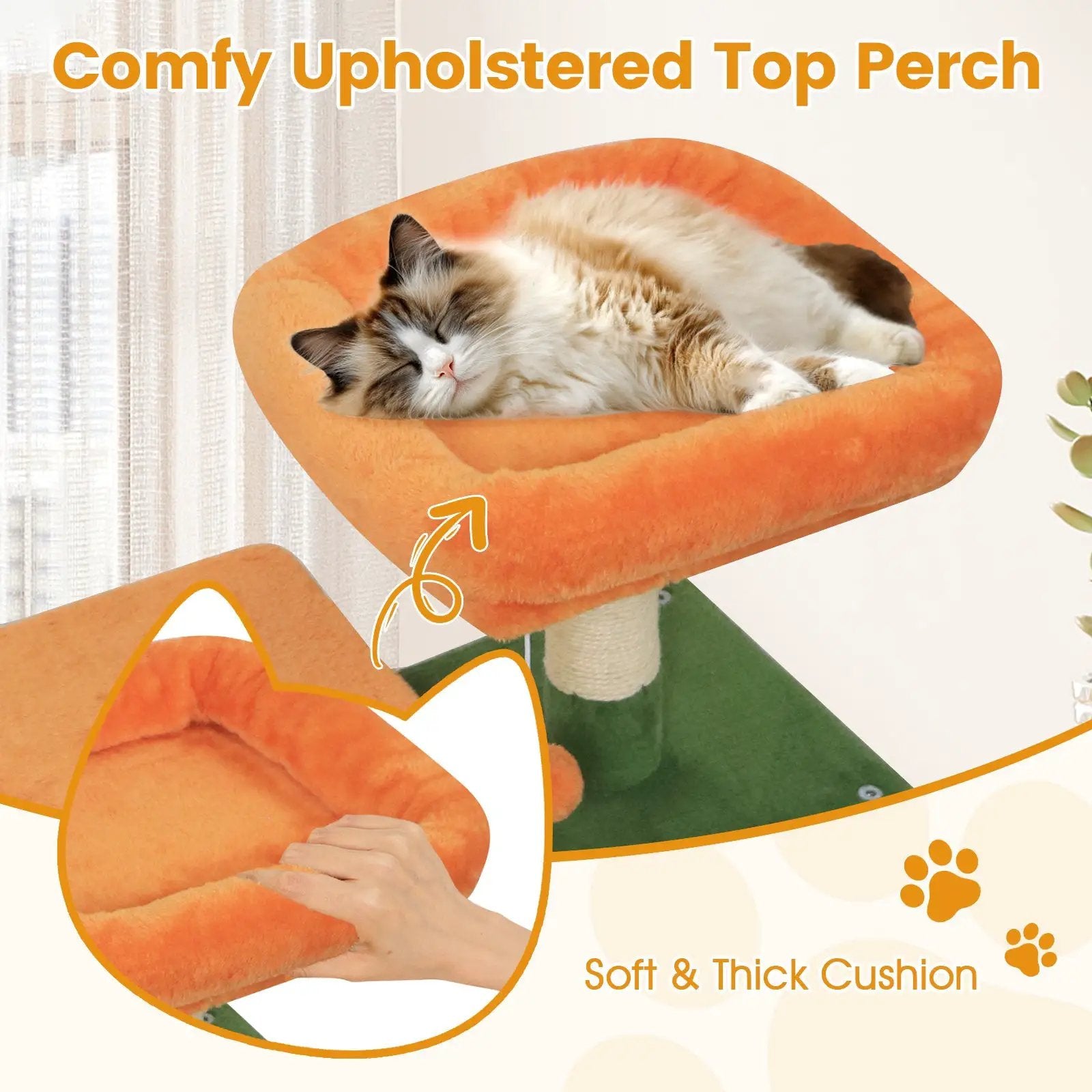 58" Multi-Level Cat Tree Soft Plush Cat Tower with Padded Top Perch by DirectDeals