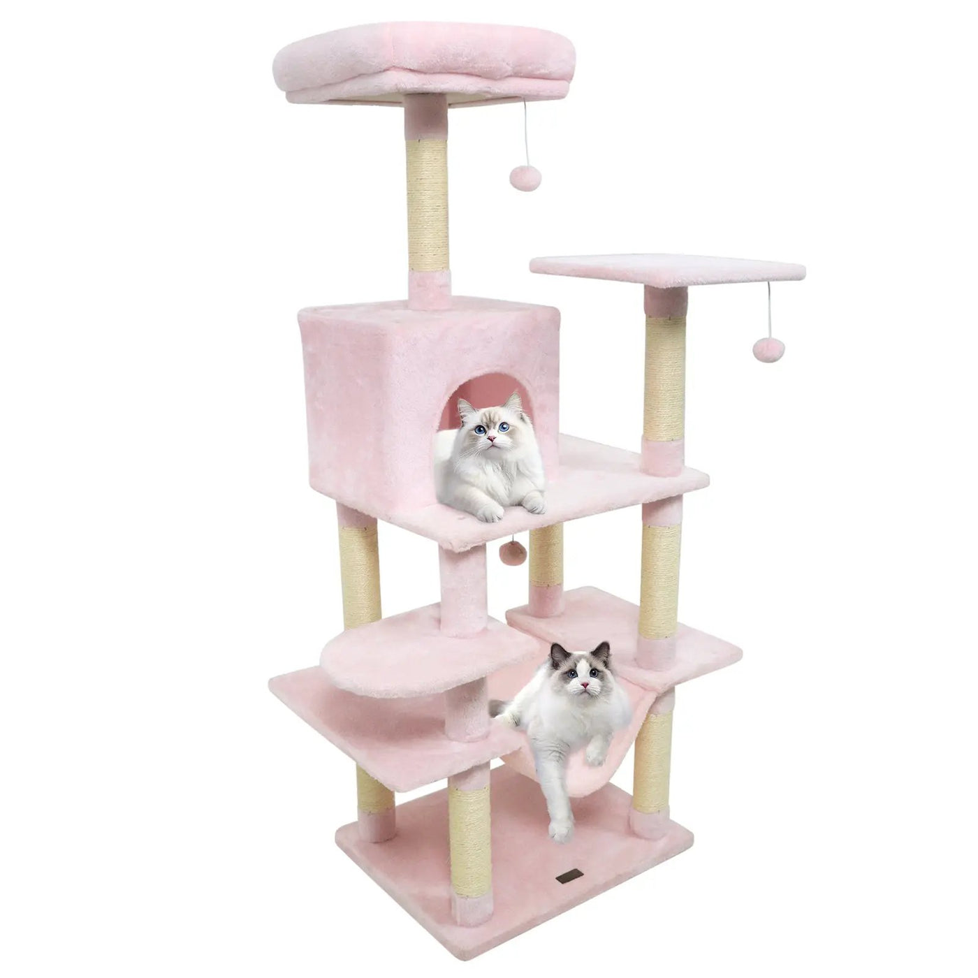 58" Multi-Level Cat Tree Soft Plush Cat Tower with Padded Top Perch by DirectDeals