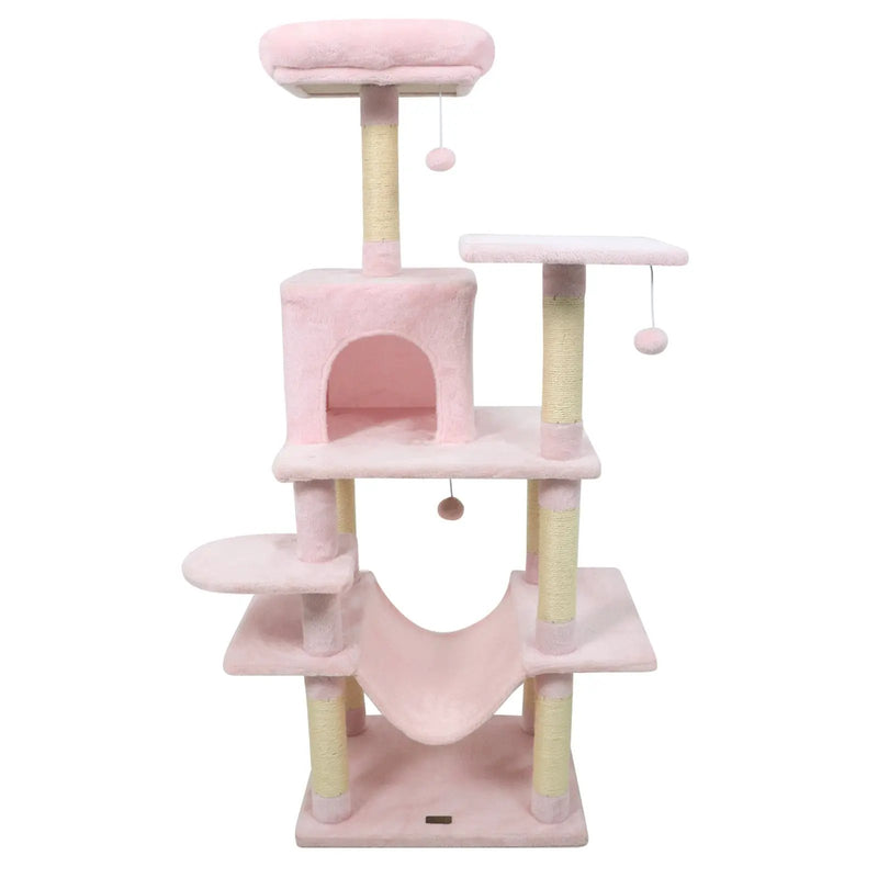 58" Multi-Level Cat Tree Soft Plush Cat Tower with Padded Top Perch by DirectDeals