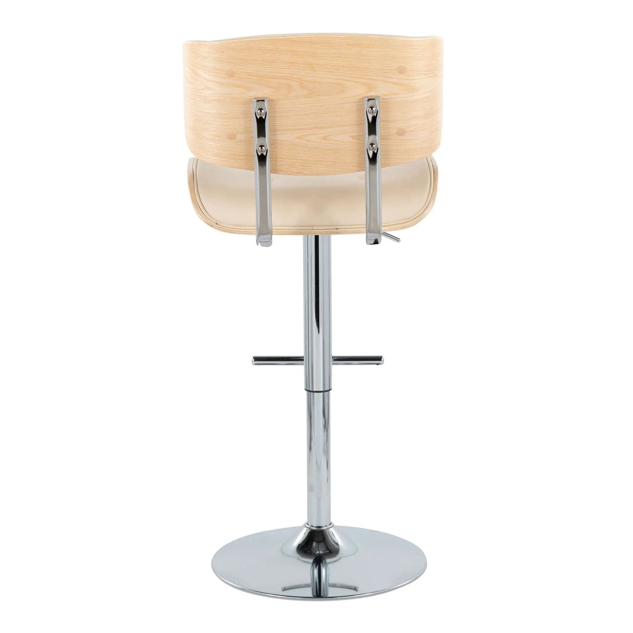 Lombardi - Contemporary Adjustable Barstool With Swivel With Straight T Footrest (Set of 2) by Unique Piece Furniture