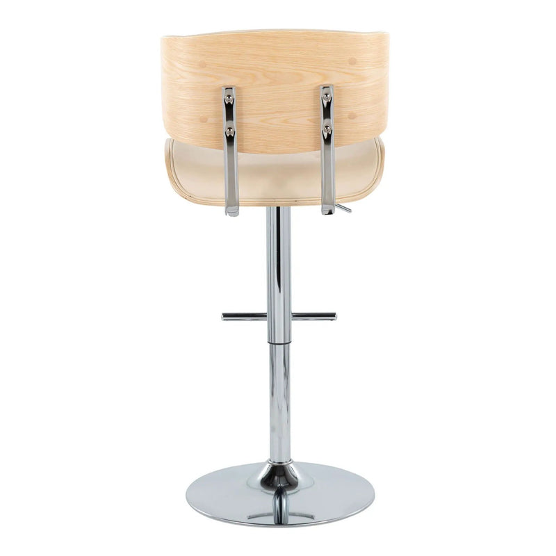 Lombardi - Contemporary Adjustable Barstool With Swivel With Straight T Footrest (Set of 2) by Unique Piece Furniture