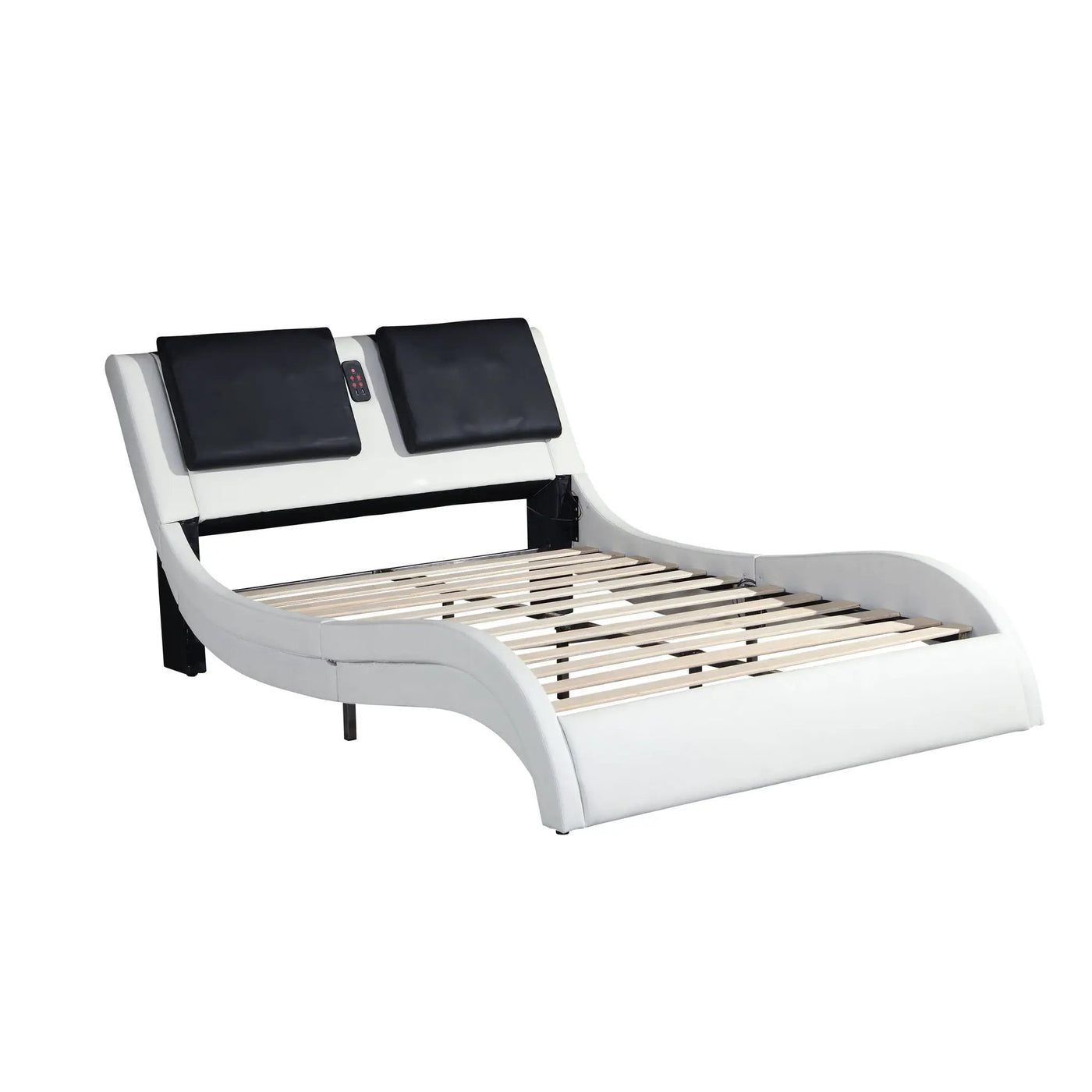 Platform Bed Frame With LED Lighting, Bluetooth Music, Vibration Massage by HouseOfZazla