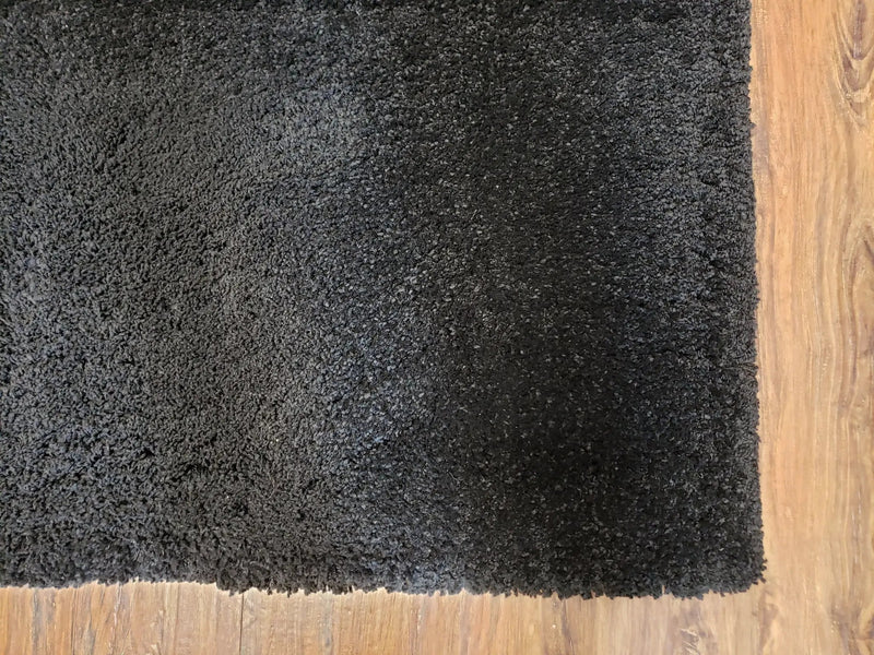 Black Shag Rug 8x10, Savafieh Milan Fluffy Black Carpet, Room Sized Shag Rug, Modern Contemporary Rug, Soft Living Room Rug, Bedroom Rug by Jewel Rugs