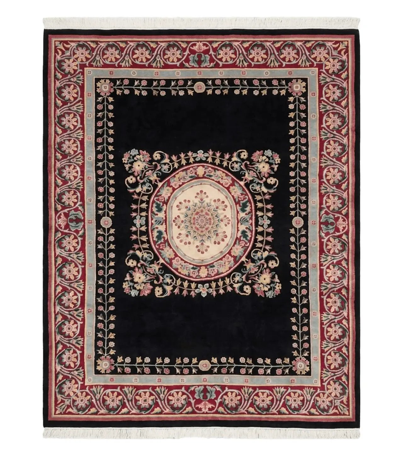9' X 12' Decorative Chinese Aubusson Hand Knotted Pile Wool Rug Black Nice by Jewel Rugs
