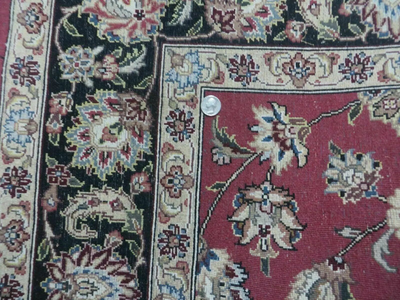 6' X 9' Vintage Handmade Fine India Floral Oriental Silk Accent Wool Rug Carpet by Jewel Rugs