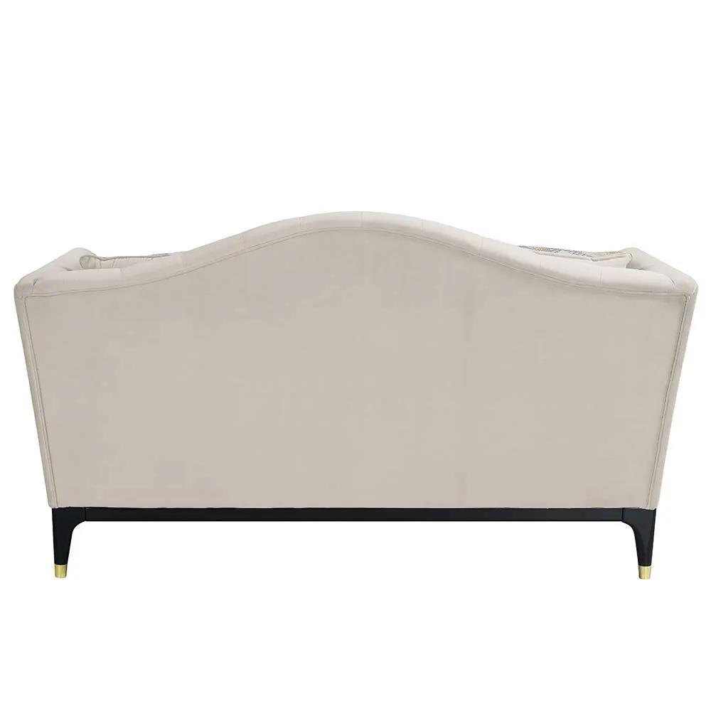 Tayden - Loveseat With 4 Pillows - Beige Velvet by Unique Piece Furniture