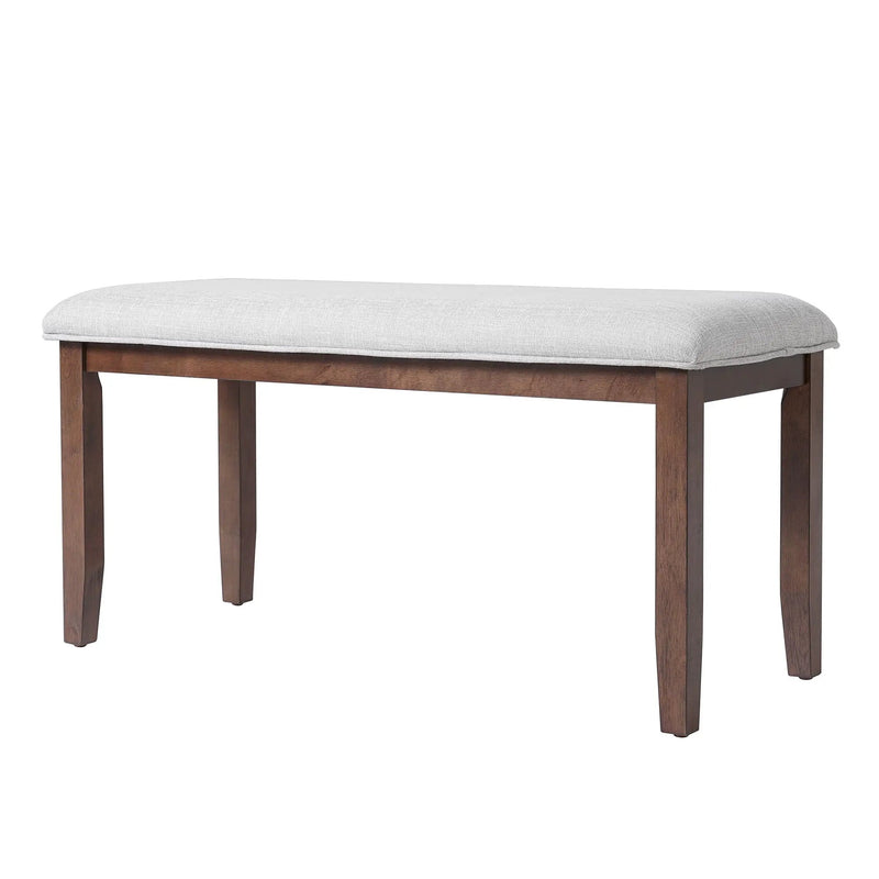 6 Piece Extendable Dining Table Set, Wood Table With Removable Leaf, 4 Upholstered Chairs And Bench - Cherry