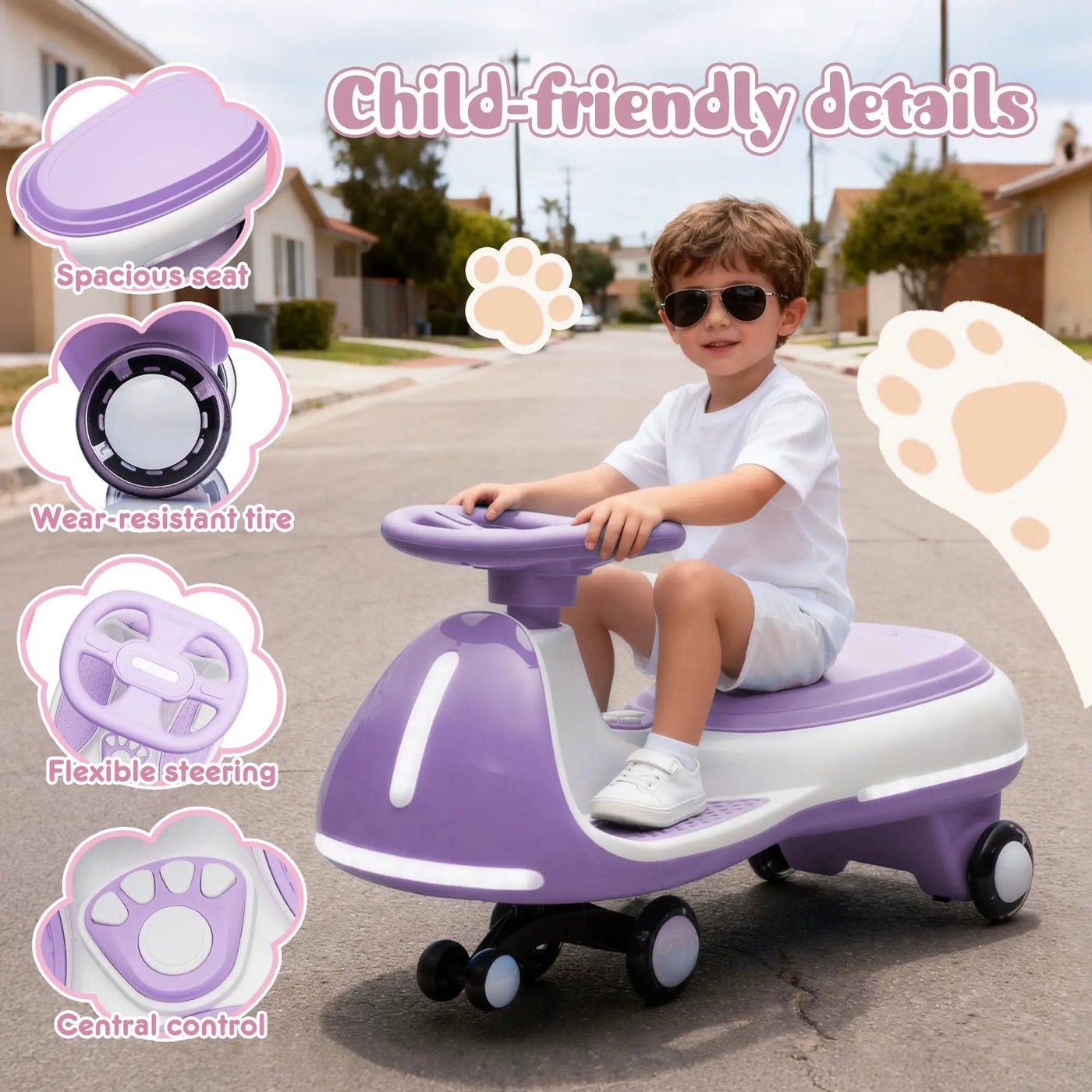12V Kids Ride-On Electric Wiggle Car with 2-in-1 Smart Design by HouseOfZazla