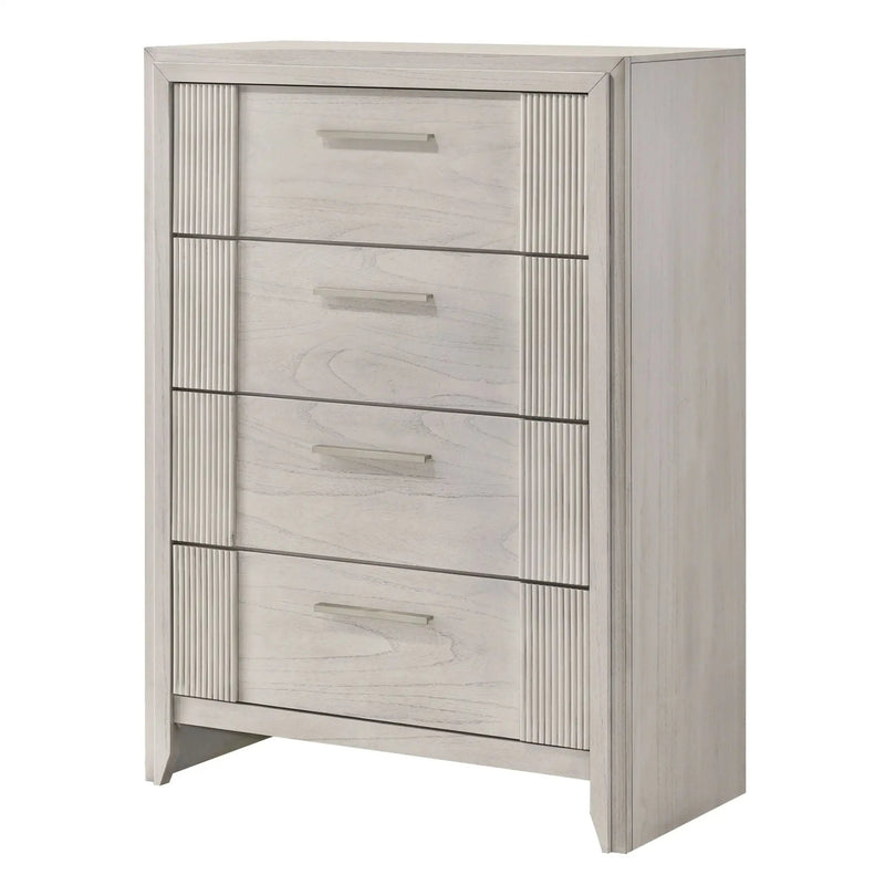 4 Drawer Tall Storage Chest Furniture - White by Unique Piece Furniture