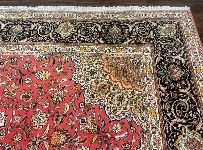 Persian Tabriz Rug 10x13 – Floral Medallion & Birds, Wool & Silk, 330 KPSI by Jewel Rugs