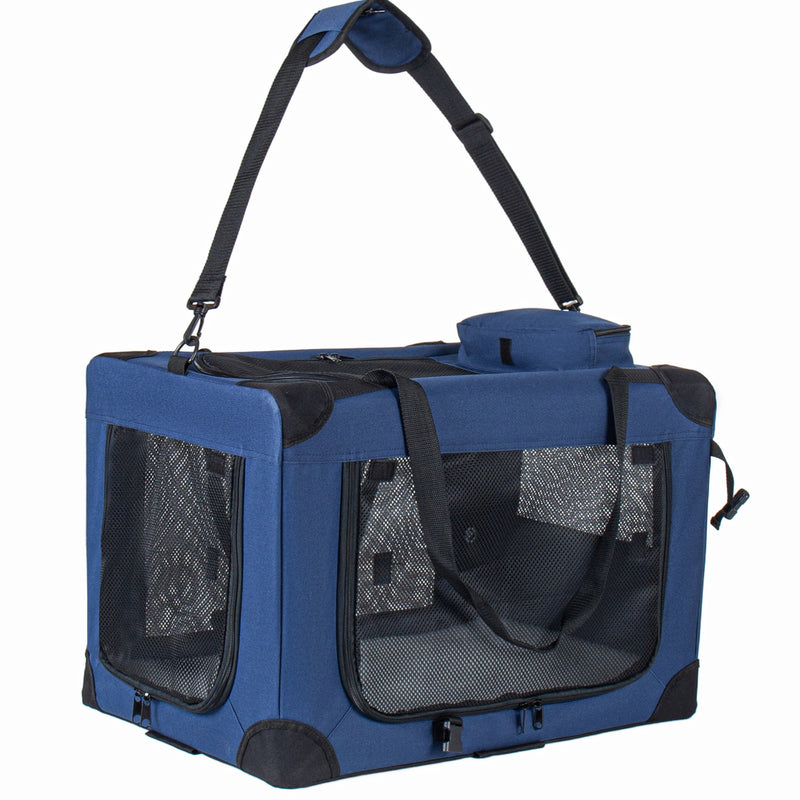 40'' Soft Dog Crates Kennel with 3 Doors and Fleece Mat by HouseOfZazla