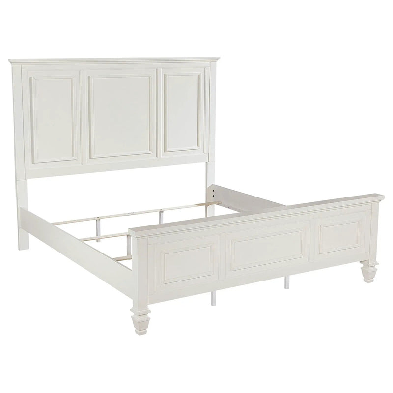 Sandy Beach 63-inch Eastern King Wood Panel Bed Cream White by Unique Piece Furniture