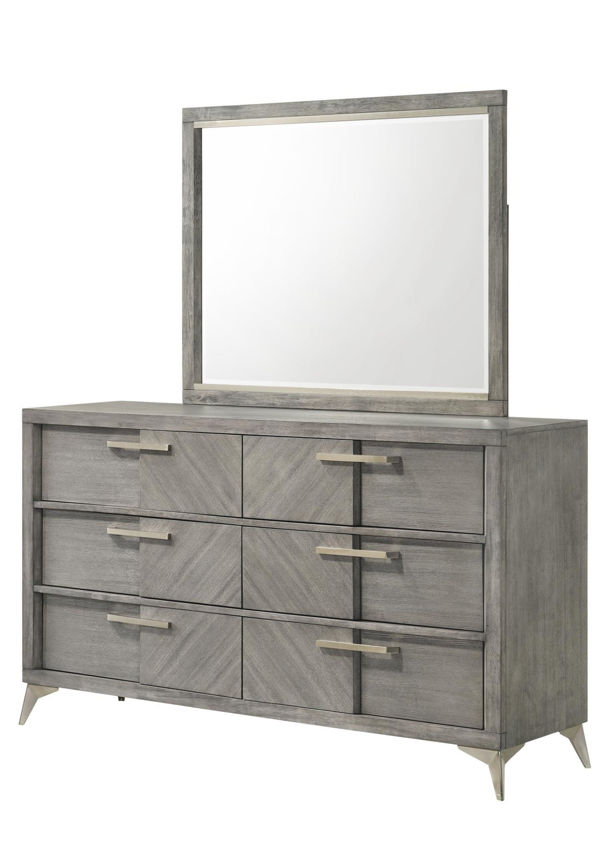 6 Drawer Dresser with Book Matched Veneers - Gray, photo 3 of 5