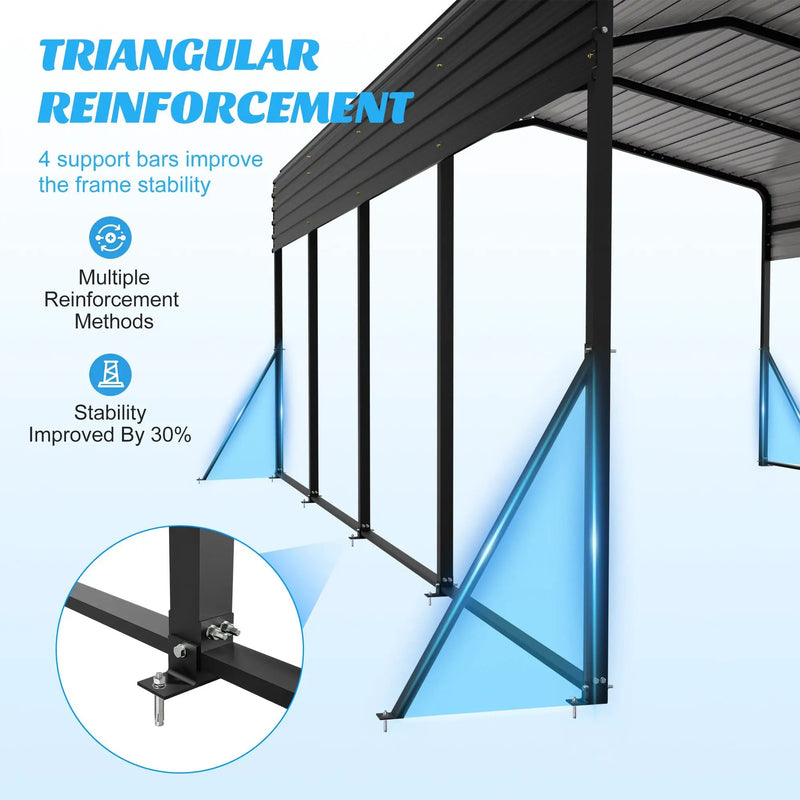13x20 FT Metal Carport with Upgraded Frame by HouseOfZazla