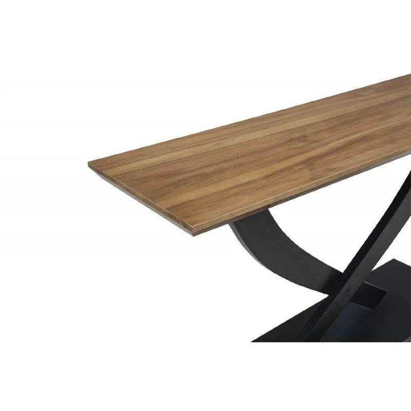 Entryway Console Table With Cross Legs Design - Natural / Espresso by Unique Piece Furniture