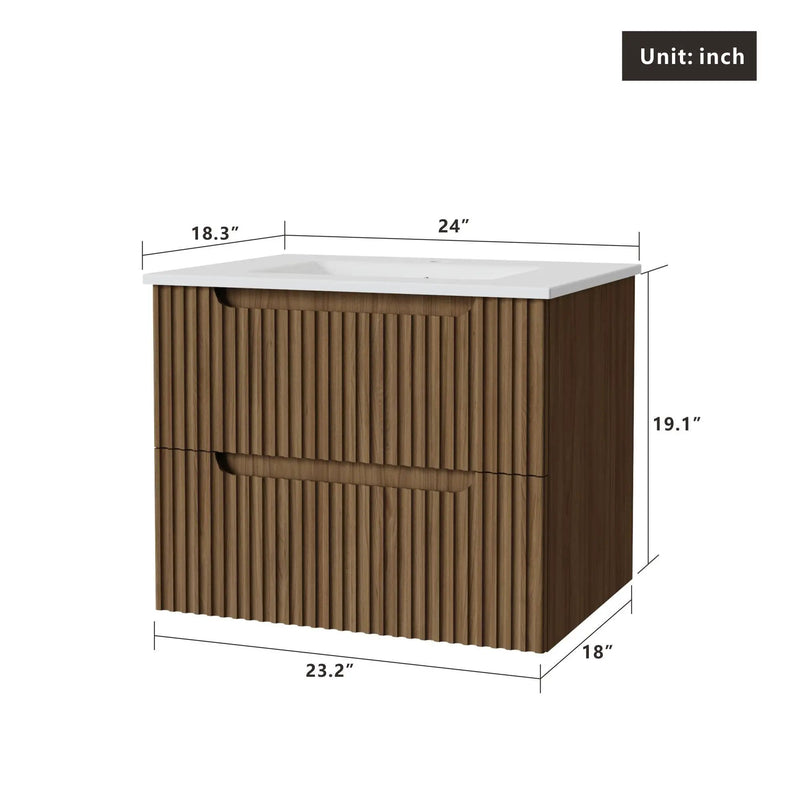 Wall Mounted Bathroom Vanity & Sink by Unique Piece Furniture