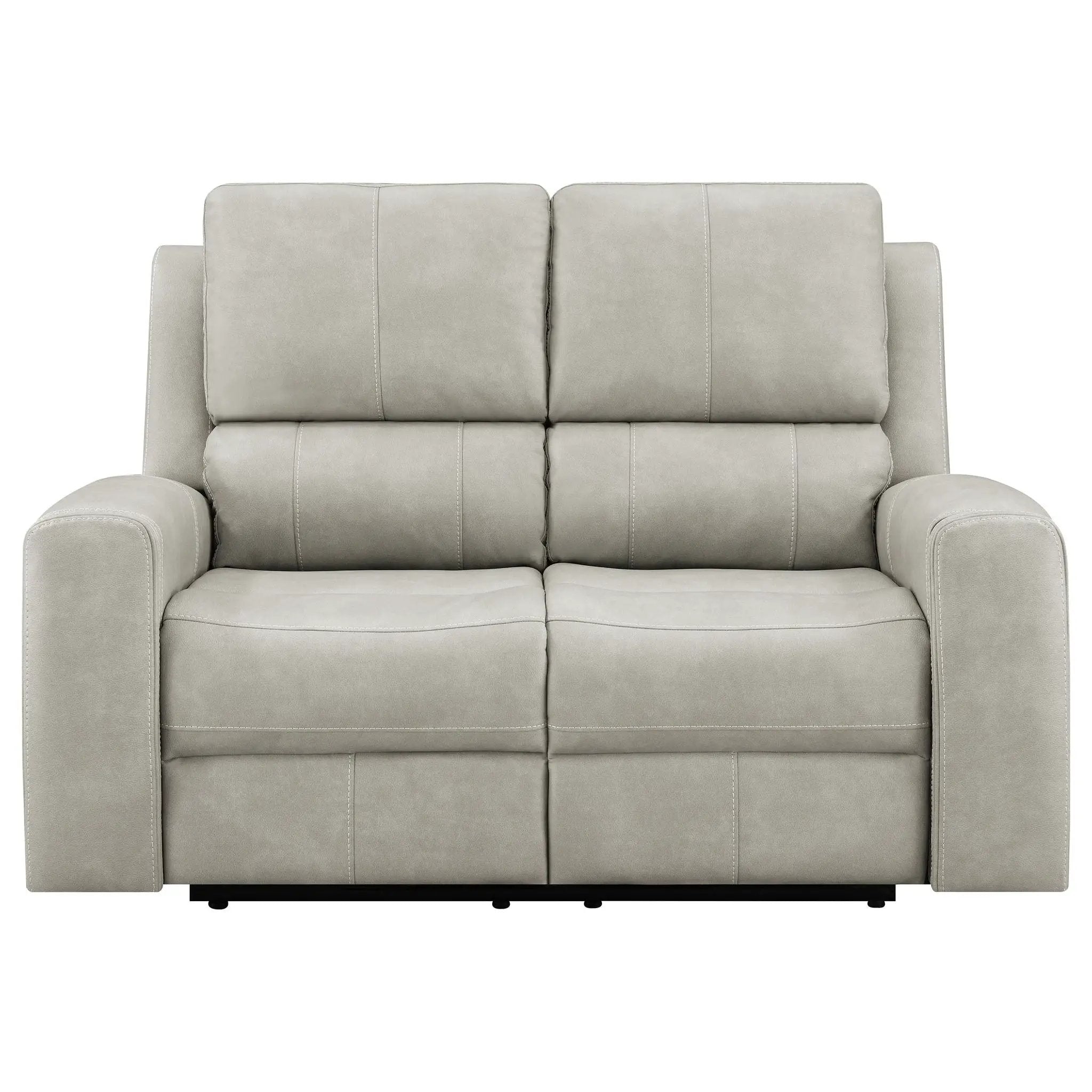 Brickston Triple Power Reclining Loveseat Grey by Unique Piece Furniture
