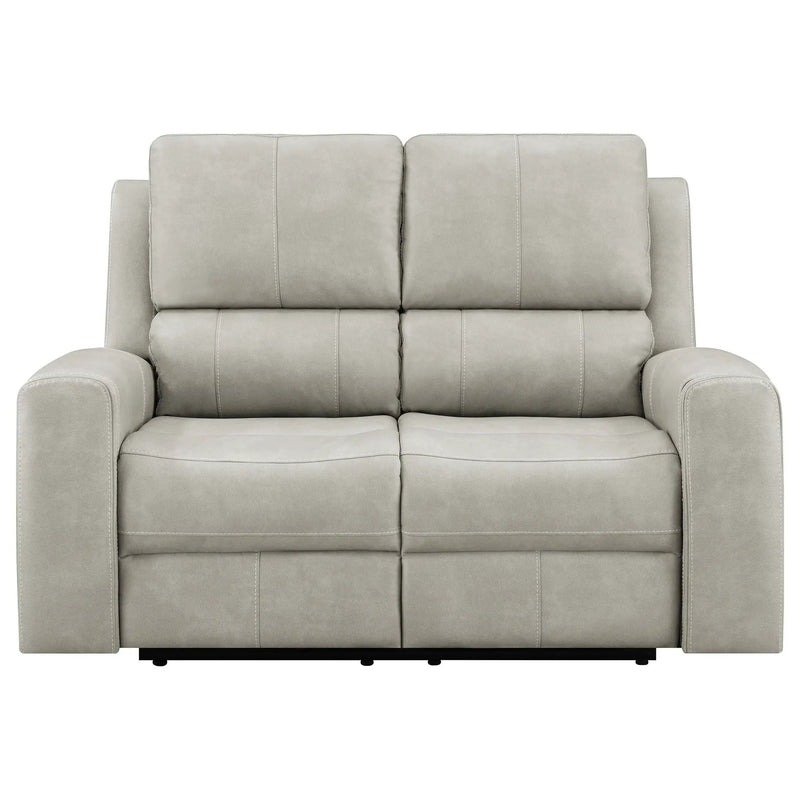 Brickston Triple Power Reclining Loveseat Grey by Unique Piece Furniture