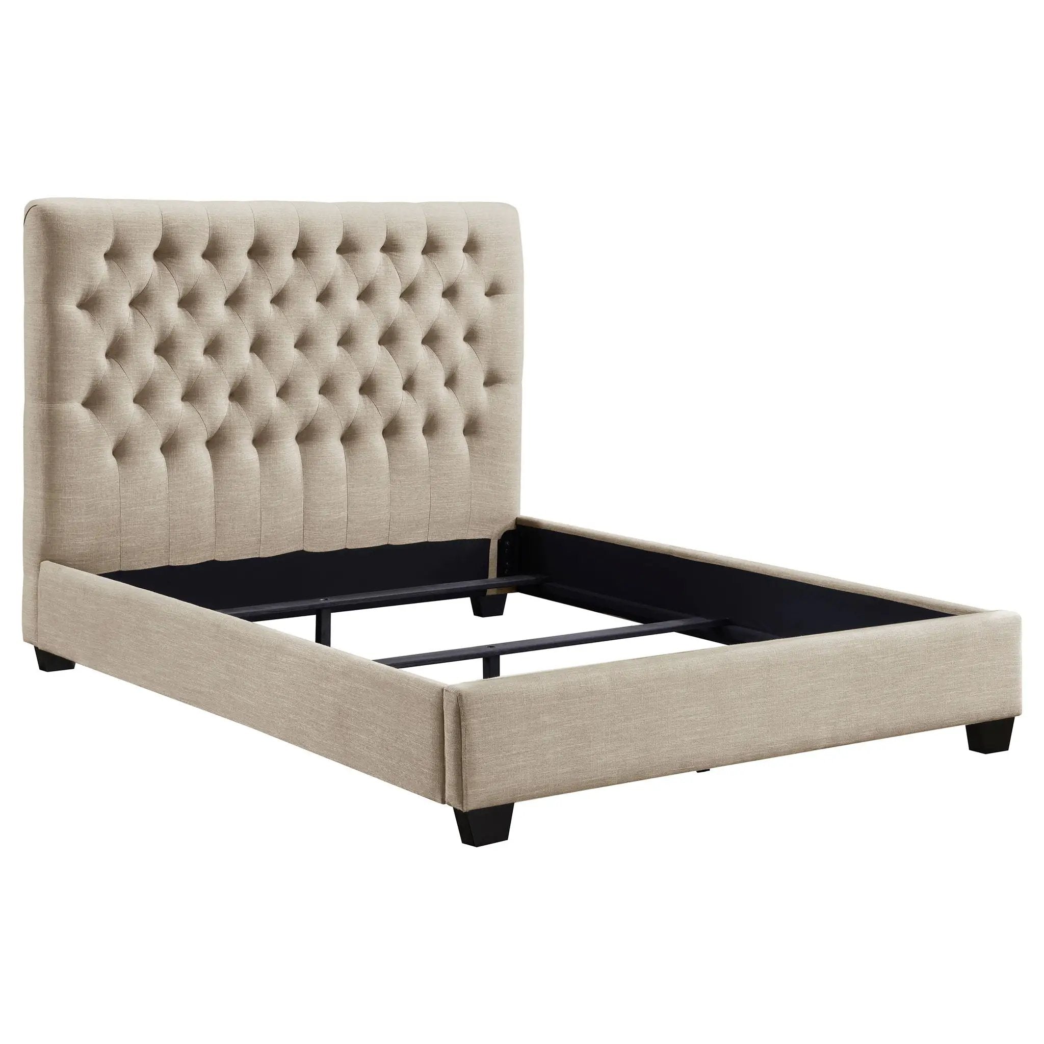 Chloe Upholstered Queen Panel Bed Oatmeal by Unique Piece Furniture
