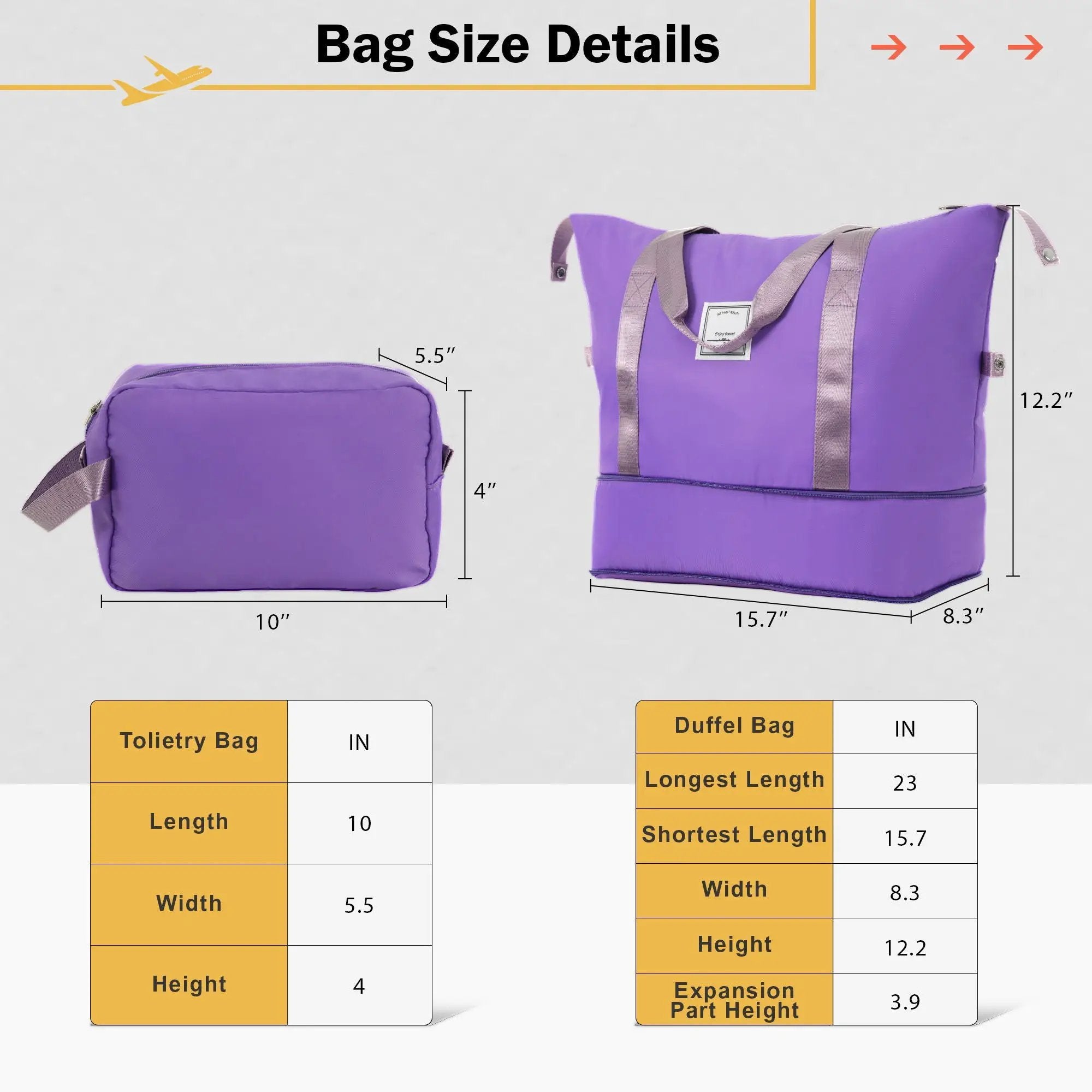 2 Piece Luggage Set With Bags Expanable Spinner Wheels ABS Lightweight Suitcase With Tsa Lock 20" / 24" by HouseOfZazla