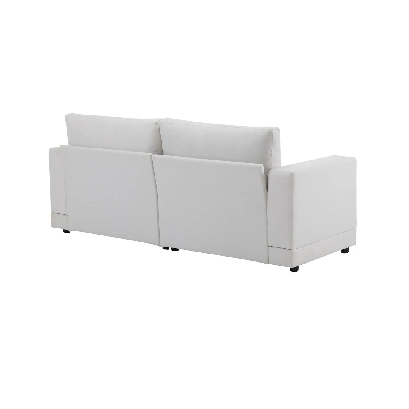 Modern Square Arm Sofa With Soft Fabric Upholstery, Deep Cushions by HouseOfZazla