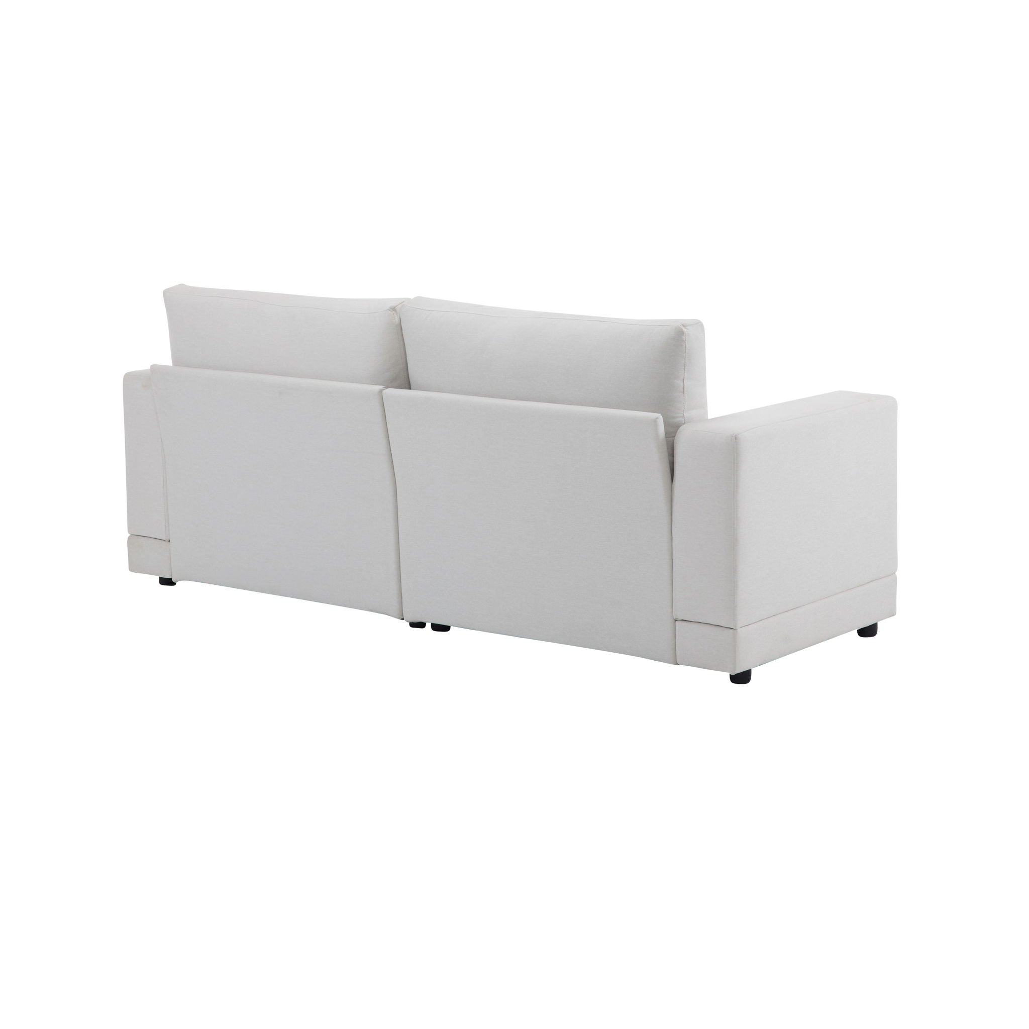 Modern Square Arm Sofa With Soft Fabric Upholstery, Deep Cushions by HouseOfZazla