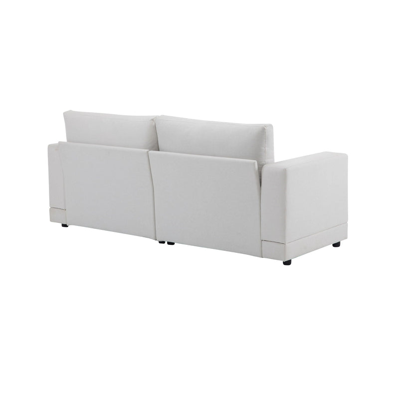 Modern Square Arm Sofa With Soft Fabric Upholstery, Deep Cushions by HouseOfZazla